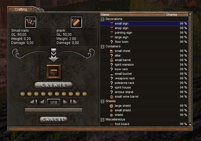 crafting window